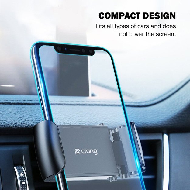 Crong Universal Smart Car Holder - Universalus automobilinis telefono laikiklis 4-6.7 (juodas)