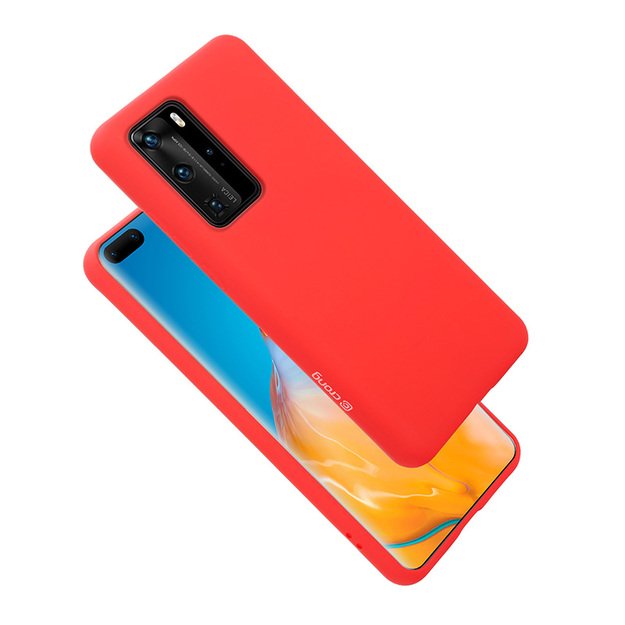 Crong Color Cover – lankstus dėklas, skirtas Huawei P40 Pro (raudonas)