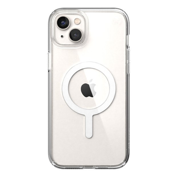 Speck Presidio Perfect-Clear + MagSafe – iPhone 15 Plus / 14 Plus dėklas su MICROBAN danga (skaidri)