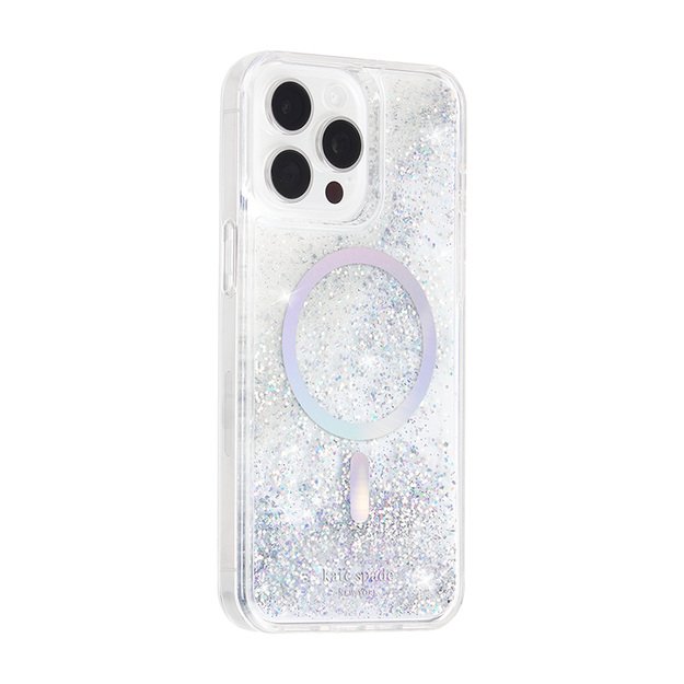 Kate Spade New York Liquid Glitter MagSafe – iPhone 15 Pro dėklas (opalinis blizgus)