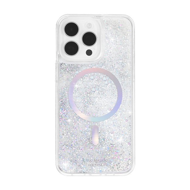 Kate Spade New York Liquid Glitter MagSafe – iPhone 15 Pro dėklas (opalinis blizgus)