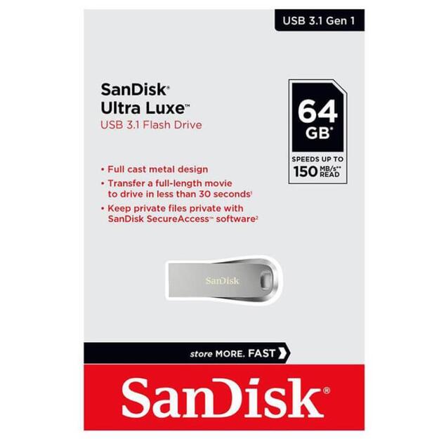 SanDisk Ultra Luxe – USB 3.1 atmintinė 64 GB 150 MB/s