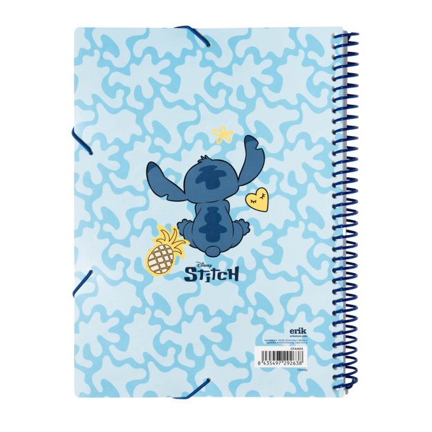 Disney Stitch – A4 formato aplankas su elastine juostele + 30 permatomų rankovių