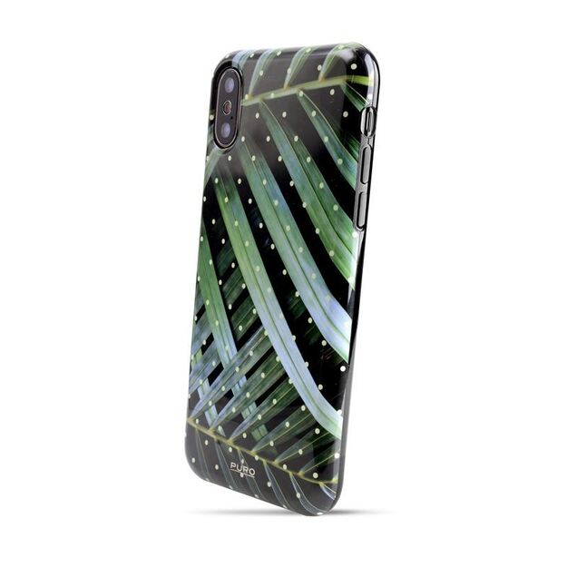 PURO Glam Tropical Leaves – dėklas, skirtas iPhone Xs / X (Brilliant Leaves)