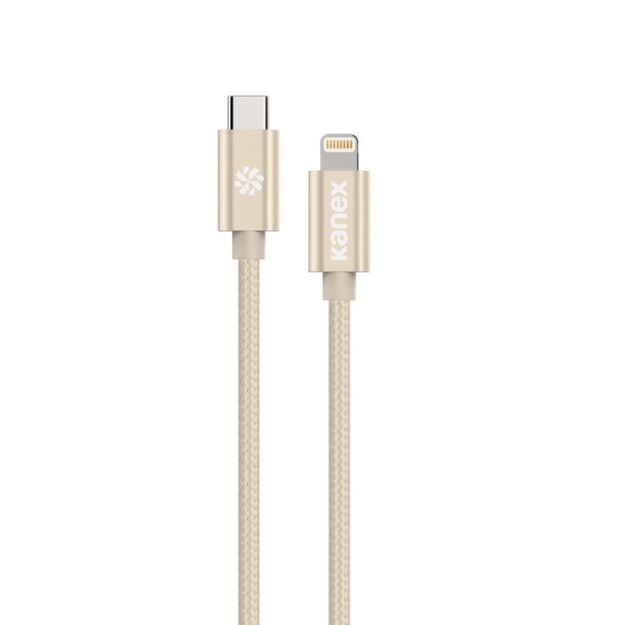 „Kanex Premium DuraBraid“ USB-C ir „Lightning“ kabelis (auksinis)