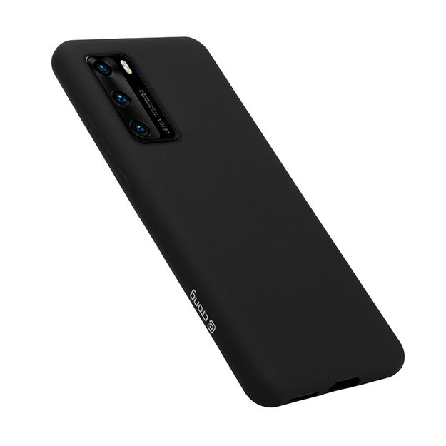 Crong Color Cover – lankstus dėklas, skirtas Huawei P40 (juodas)
