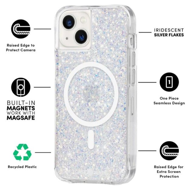 Case-Mate Twinkle MagSafe – dėklas, skirtas iPhone 13 (Stardust)