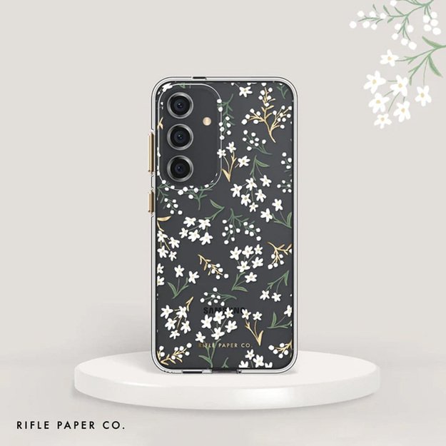 Skaidrus šautuvų popierius – Samsung Galaxy S24+ dėklas (Petite Fleurs)