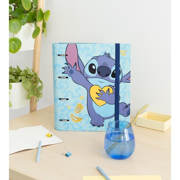 Disney Stitch Tropical – A4 segtuvas (4 žiedai, elastinė juosta)