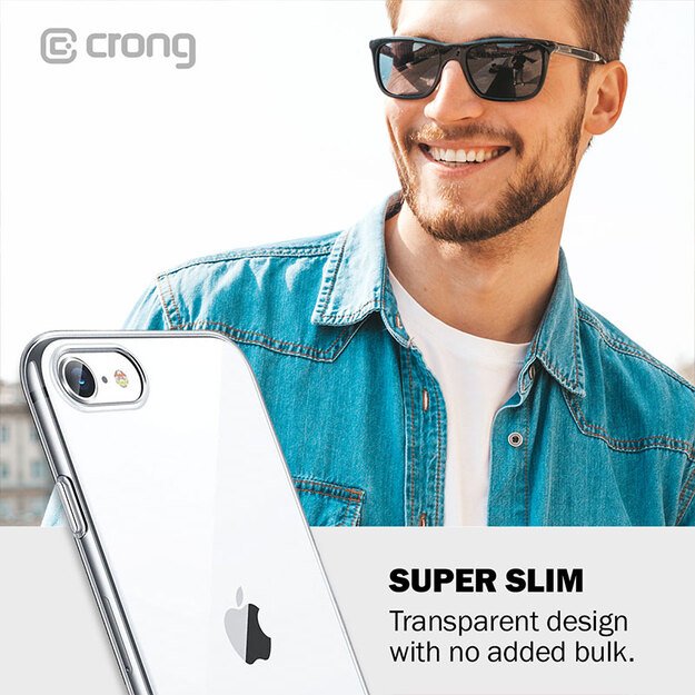 Crong Crystal Slim Cover – apsauginis dėklas, skirtas SE 2020 / iPhone 8/7 (skaidrus)