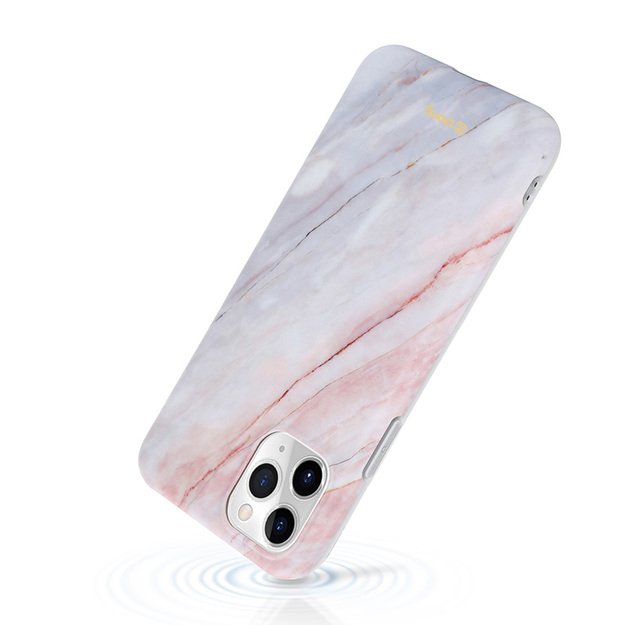 „Crong Marble Case“ – dėklas, skirtas „iPhone 11 Pro“ (rožinis)