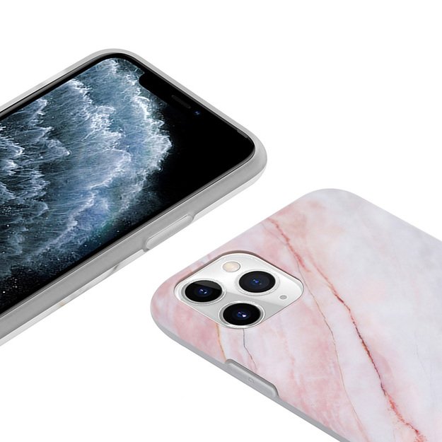 „Crong Marble Case“ – dėklas, skirtas „iPhone 11 Pro“ (rožinis)