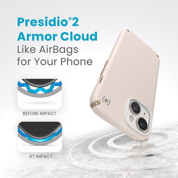 Speck Presidio2 Pro Magsafe – dėklas, skirtas iPhone 15 / iPhone 14 / iPhone 13 (balintas kaulas / Heirloom Gold / Hazel Brown)