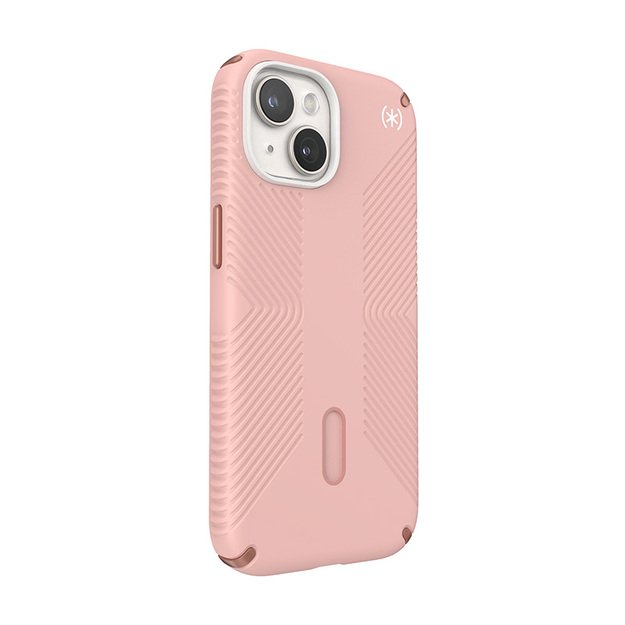 Speck Presidio2 Grip ClickLock & MagSafe – dėklas, skirtas iPhone 15 / iPhone 14 / iPhone 13 (Dahlia Pink / Rose Copper)