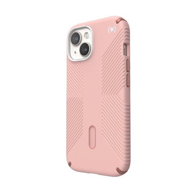 Speck Presidio2 Grip ClickLock & MagSafe – dėklas, skirtas iPhone 15 / iPhone 14 / iPhone 13 (Dahlia Pink / Rose Copper)