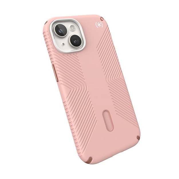 Speck Presidio2 Grip ClickLock & MagSafe – dėklas, skirtas iPhone 15 / iPhone 14 / iPhone 13 (Dahlia Pink / Rose Copper)