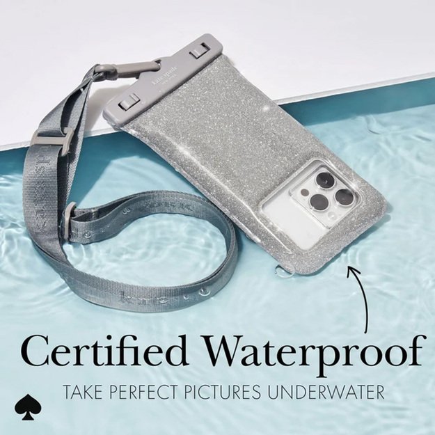 Kate Spade New York Waterproof plaukiojantis maišelis – vandeniui atsparus dėklas išmaniesiems telefonams iki 6,7 (That Sparkle) 4