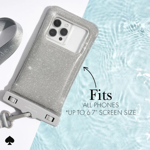 Kate Spade New York Waterproof plaukiojantis maišelis – vandeniui atsparus dėklas išmaniesiems telefonams iki 6,7 (That Sparkle) 6