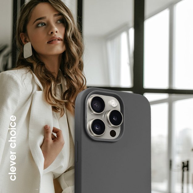 Crong Color Cover Magnetic – dėklas, skirtas iPhone 15 Pro MagSafe (titano)