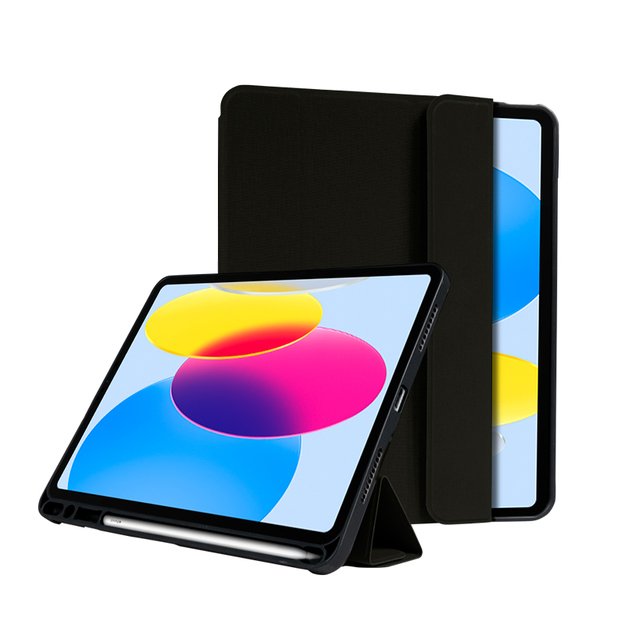 Crong FlexFolio – iPad 10.9 (2022) dėklas su Apple pieštuko laikikliu (juodas) 2