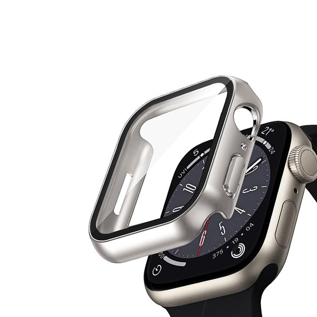 Crong hibridinis laikrodžio dėklas – dėklas su stiklu, skirtas Apple Watch 40 mm („Starlight“)