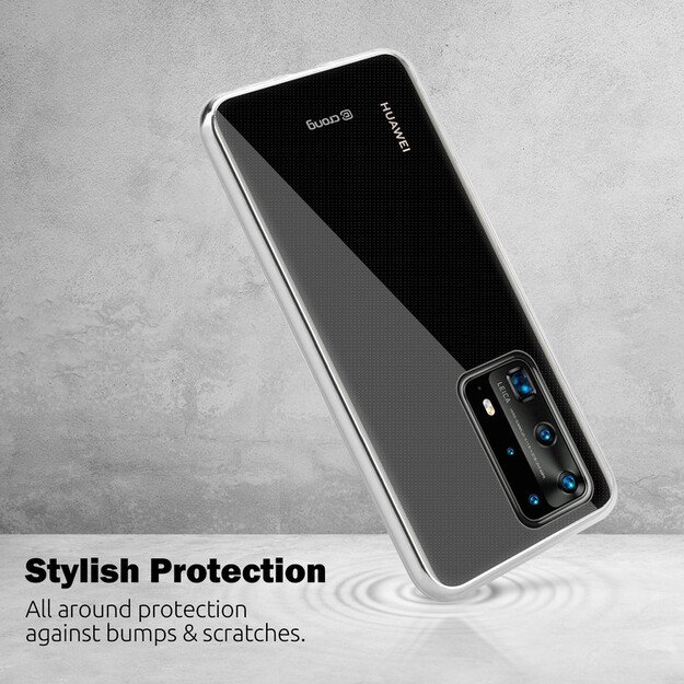 Crong Crystal Slim Cover – apsauginis dėklas, skirtas Huawei P40 Pro (skaidrus)