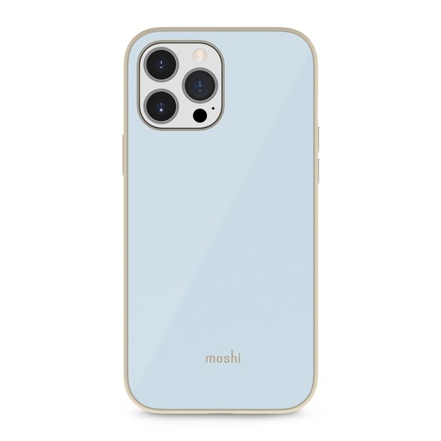 Moshi iGlaze – aukščiausios kokybės hibridinis dėklas, skirtas iPhone 13 Pro Max (SnapTo sistema) (Adriatic Blue)