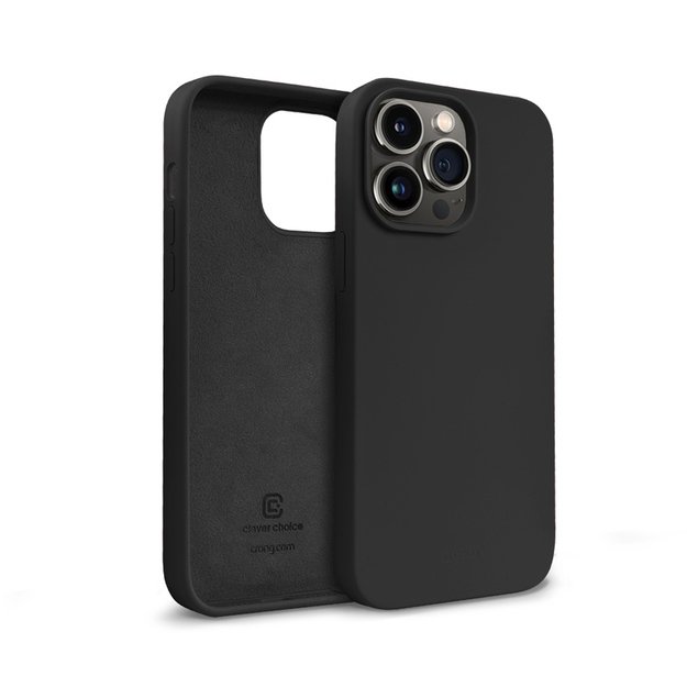Crong Color Cover Skystas silikoninis dėklas, skirtas iPhone 14 Pro Max (juodas)