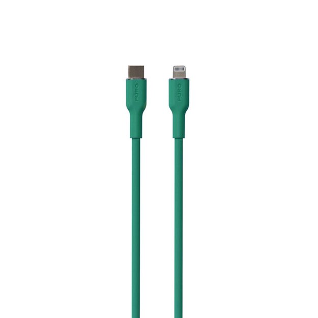 PURO ICON minkštas laidas – USB-C prie Lightning MFi 1,5 m (Jade)