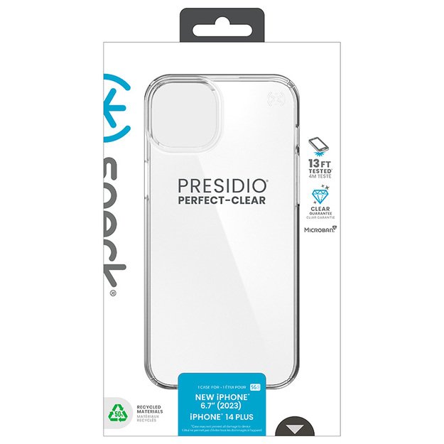 Speck Presidio Perfect-Clear – dėklas, skirtas iPhone 15 Plus / iPhone 14 Plus (Clear)