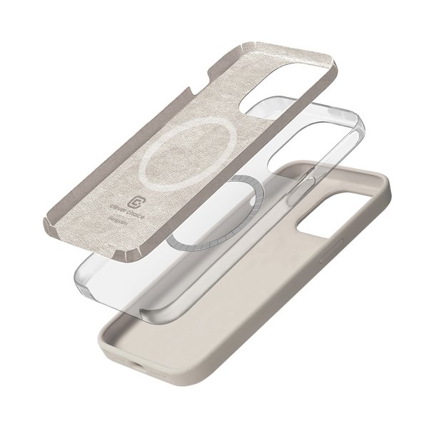 Crong Color Cover Magnetic – dėklas, skirtas iPhone 15 Pro MagSafe (akmens smėlio spalvos)