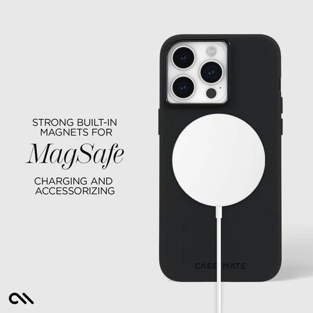 Case-Mate Silicone MagSafe – dėklas iPhone 15 Pro Max (juodas)