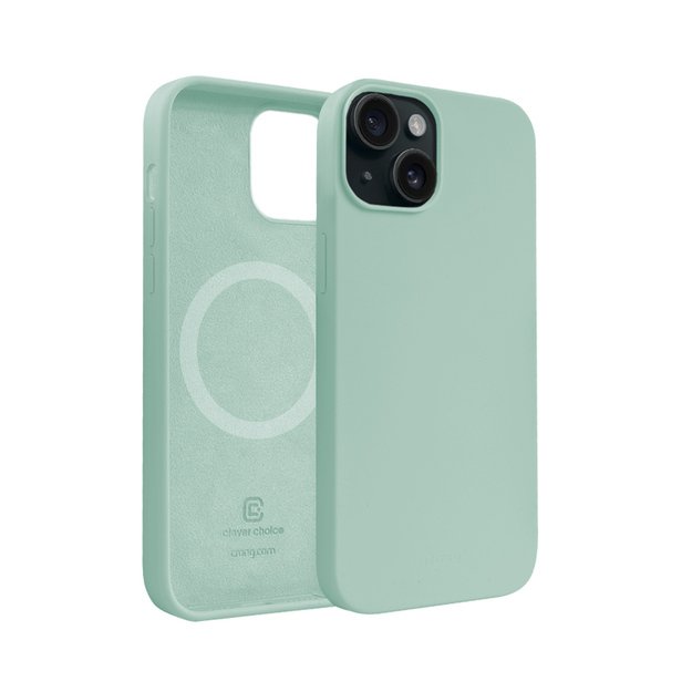 Crong Color Cover Magnetic – dėklas, skirtas iPhone 15 MagSafe (Mint)