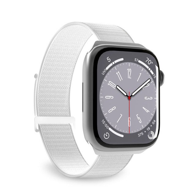 PURO Nylon Sport – Apple Watch apyrankė 42/44/45/49 mm (balta)