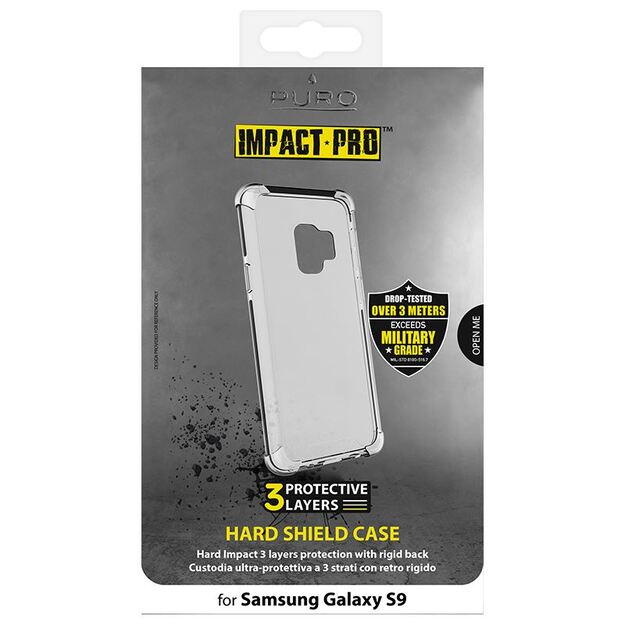 PURO Impact Pro Hard Shield – dėklas, skirtas Samsung Galaxy S9 (juodas)