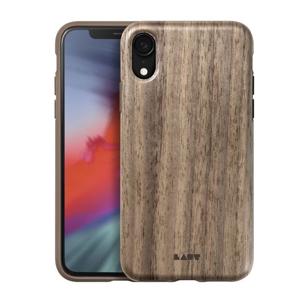 Laut PINNACLE – iPhone XR dėklas su natūralia mediena (graikinis riešutas)