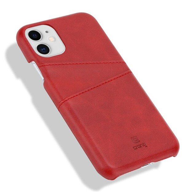 „Crong Neat Cover“ – PU odinis dėklas, skirtas „iPhone 11 Pro“ (raudonas)