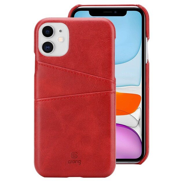 „Crong Neat Cover“ – PU odinis dėklas, skirtas „iPhone 11 Pro“ (raudonas)