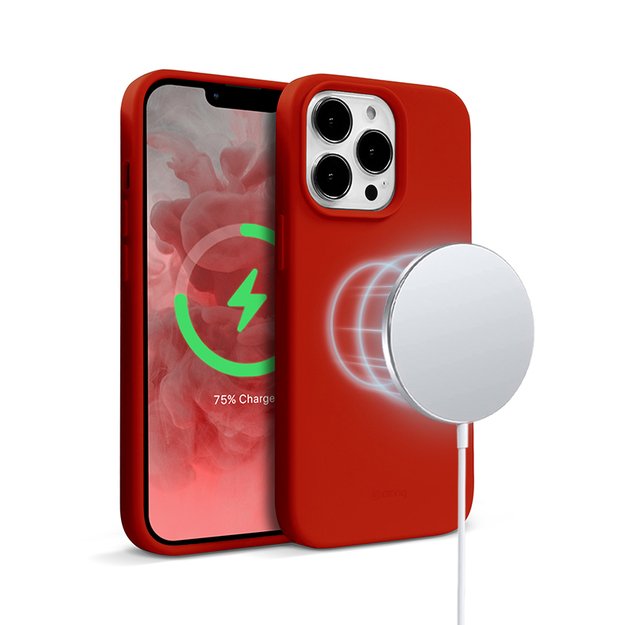 „Crong Color Cover“ magnetinis dėklas, skirtas „iPhone 13 Pro Max“ (raudonas)