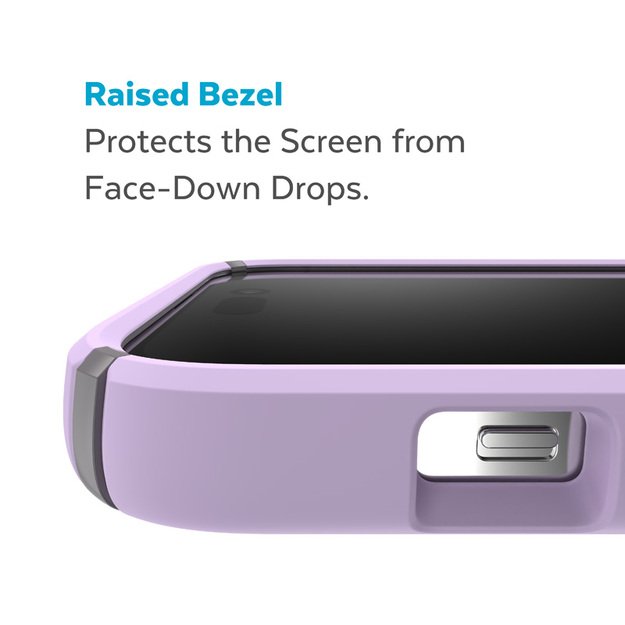 Speck Presidio2 Pro – iPhone 14 Pro Max dėklas su MICROBAN danga (spring Purple / Cloudgrey / White)