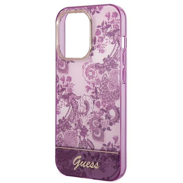 „Guess Porcelain Collection“ – dėklas, skirtas „iPhone 14 Pro Max“ (fuksija)