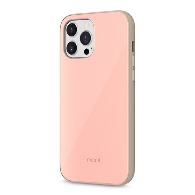 „Moshi iGlaze“ – aukščiausios kokybės hibridinis dėklas, skirtas „iPhone 13 Pro Max“ („SnapTo“ sistema) („Dahlia Pink“)