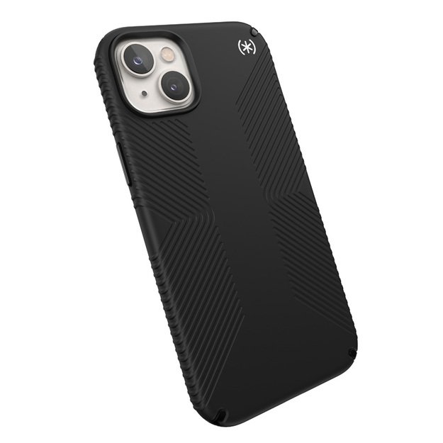 Presidio2 Grip – iPhone 15 Plus / 14 Plus dėklas su MICROBAN danga (juoda / juoda / balta)