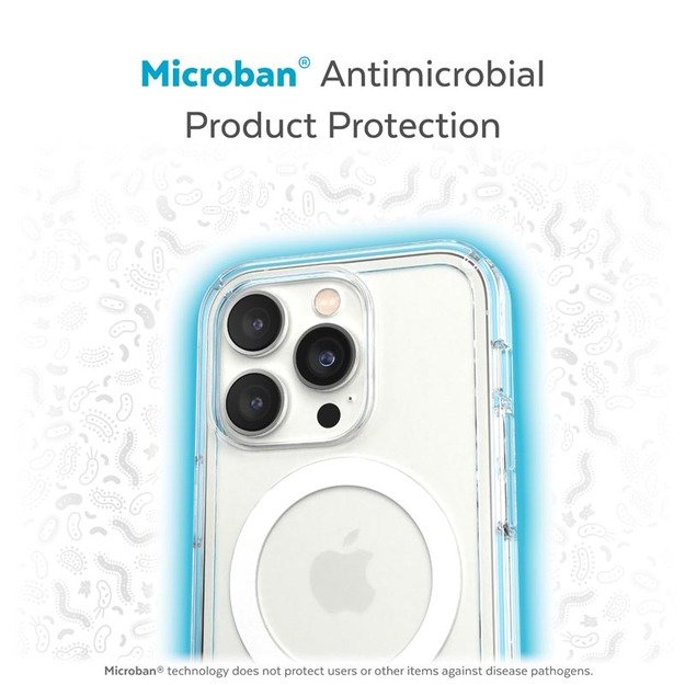 Speck Gemshell + MagSafe – iPhone 14 Pro dėklas su MICROBAN danga (skaidrus)