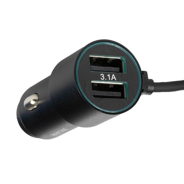 WEKOME WP-C44 Pop Digital Series – automobilinis įkroviklis su integruotu 3 viename USB-C / Lightning / Micro USB + 2x USB-A 33 W laidu (juodas)