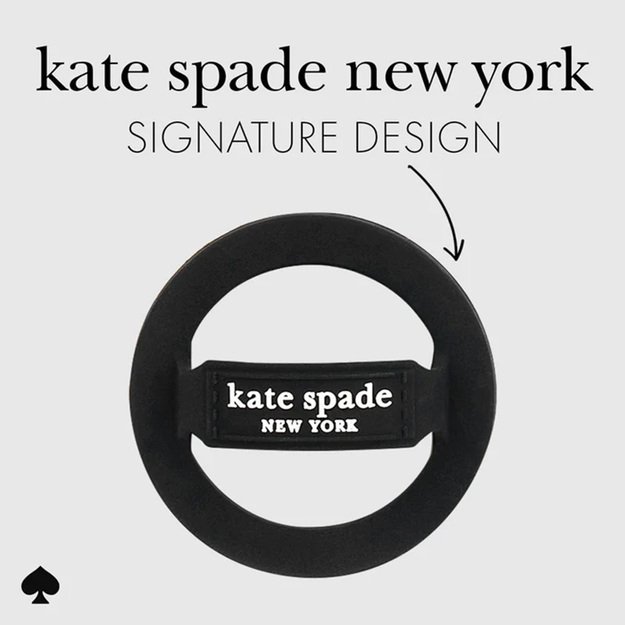 Kate Spade Niujorko magnetinės kilpos rankena – MagSafe pirštų laikiklis (juodas)