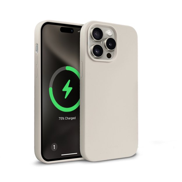 Crong Color Cover Magnetic – dėklas, skirtas iPhone 15 Pro Max MagSafe (akmens smėlio spalvos)