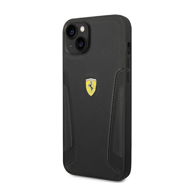 „Ferrari“ odiniai antspaudų šonai – „iPhone 14 Plus“ dėklas (juodas)