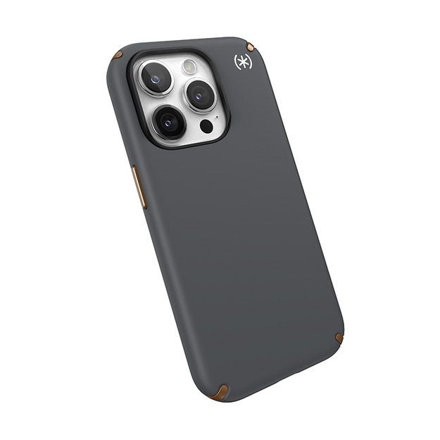 Speck Presidio2 Pro Magsafe – iPhone 15 Pro dėklas (anglies pilkas / šalta bronzinė / balta)
