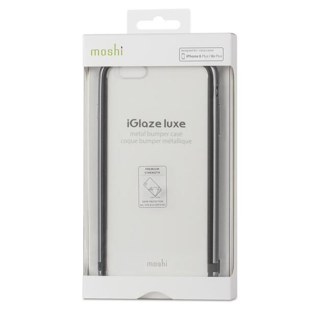 Moshi iGlaze Luxe – metalinis buferio dėklas, skirtas iPhone 6s Plus / iPhone 6 Plus (titano pilka)